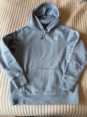 Carhartt Dusty Blue Logo Pullover Hoodie